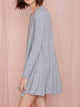 Grey Long Sleeve Casual Dress