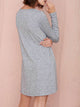 Grey Long Sleeve Casual Dress
