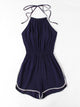 Halter Neck Lace Trim Romper