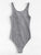 Lace Up Front Rib Knit Heathered Bodysuit