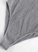 Lace Up Front Rib Knit Heathered Bodysuit