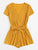 Self Tie Waist Ribbed Wrap Romper
