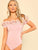 Flower Applique Off Shoulder Bodysuit
