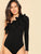 Bow Embellished One Shoulder Slim Fitted Bodysuit