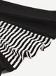 Contrast Striped Button Detail Flare Dress