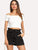 Self Belted Ruffle Waist Paperbag Shorts