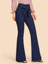 Tie Waist Flare Leg Jeans