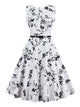 All Over Flower Flare Dress With Belt