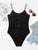 Button Front Ribbed Knit Skinny Bodysuit