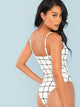 Plaid Cami Skinny Bodysuit