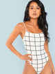 Plaid Cami Skinny Bodysuit