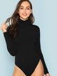 High Neck Heather Knit Bodysuit