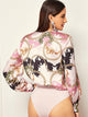 Wrap Front Chain Print Bodysuit
