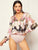 Wrap Front Chain Print Bodysuit