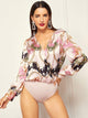 Wrap Front Chain Print Bodysuit