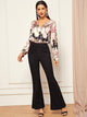 Wrap Front Chain Print Bodysuit