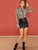 Mock Neck Snakeskin Fitted T-shirt