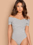 Cross Wrap Off The Shoulder Bodysuit