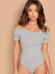Cross Wrap Off The Shoulder Bodysuit