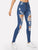 Ripped Faded Wash Button Fly Skinny Jeans