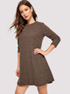 Crew Neck Casual Sweater Dress
