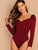 Puff Sleeve Surplice Neck Ruched Bodysuit