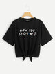Letter Print Knot Tee