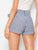 Cuffed Striped Shorts With Belt