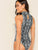 Keyhole Back Snakeskin Print Bodysuit