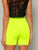 Neon Yellow Solid Leggings Shorts