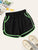 Plus Contrast Trim Drawstring Waist Shorts