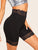 Lace Trim Solid Biker Shorts