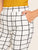 Wide Waist Slant Pocket Grid Pants