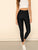 Buttoned Waist Solid Crop Leggings