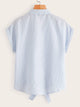 Striped Knot Hem Blouse