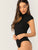 Open Front Mock-neck Bodysuit