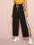 Striped Slit Side Drawstring Waist Pants