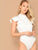 Mock Neck Ruffle Armhole Slim Fitted Bodysuit