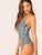 Snakeskin Print Form Fitted Cami Bodysuit