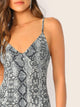 Snakeskin Print Form Fitted Cami Bodysuit
