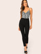 Snakeskin Print Form Fitted Cami Bodysuit