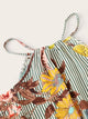 Floral Print Striped Halter Romper