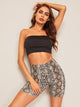 Snakeskin Print Cycling Leggings