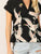 V-cut Neck Flamingo Print Asymmetrical Hem Blouse