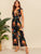 Surplice Wrap Ruffle Trim Botanical Print Jumpsuit