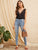 Double V-neck Lace Trim Blouson Bodysuit