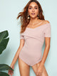 Cross Wrap Off The Shoulder Bodysuit