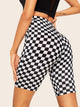 Wide Waist Checked Cycling Shorts