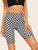 Wide Waist Checked Cycling Shorts
