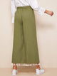 Tassel Hem Belted Wide Leg Pants